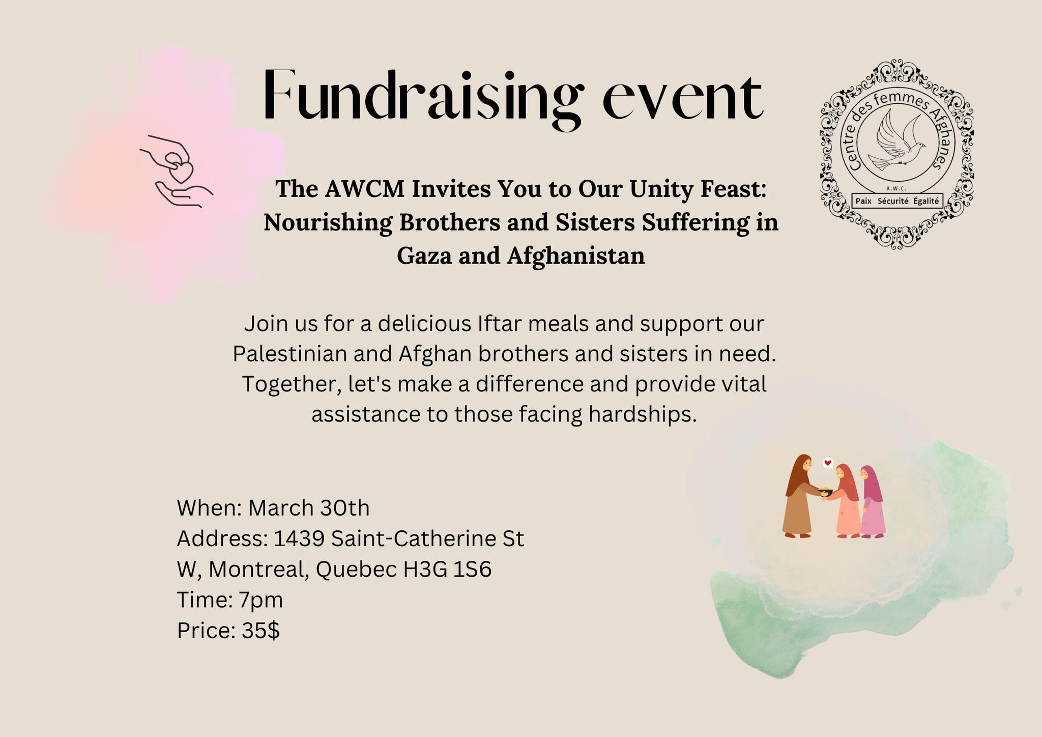 Afghan Women's Centre of Montreal Fundraiser for Afghanistan and Gaza