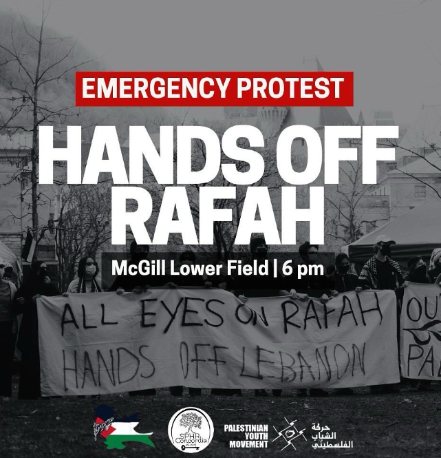 Montreal Emergency Protest Hands Off Rafah