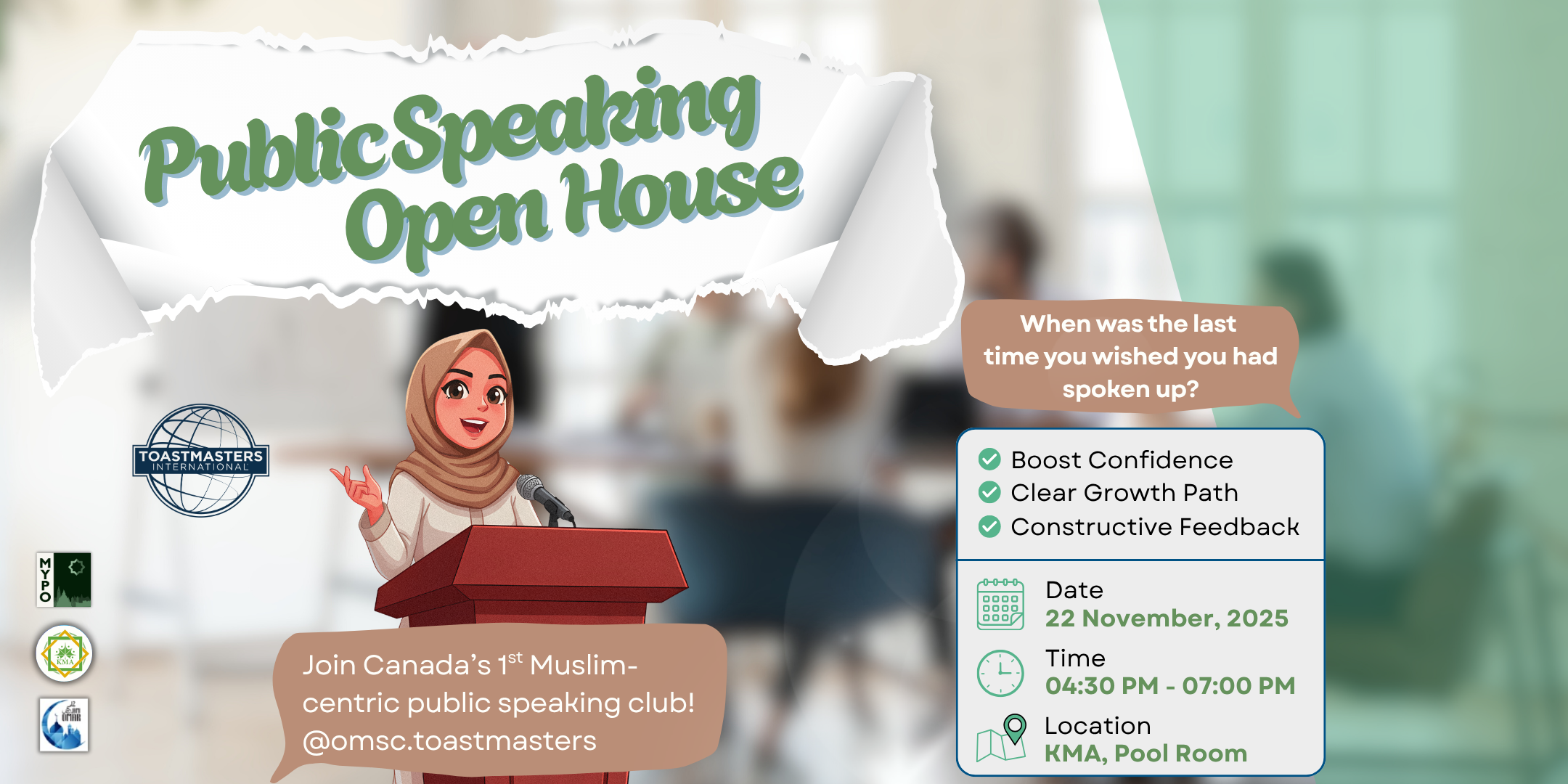 Step Into the Spotlight: Join the Ottawa Muslim Speakers Club Open House!