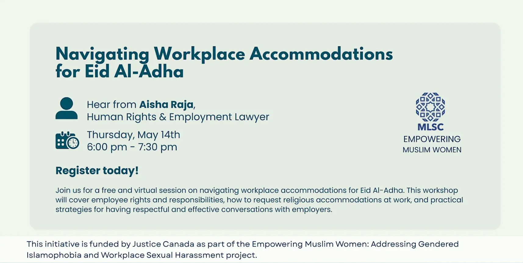 Muslim Legal Support Centre Navigating Workplace Accommodations for Eid Al-Adha