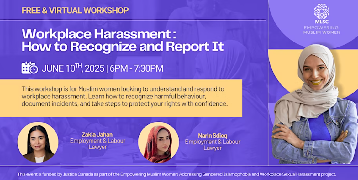 Muslim Legal Support Centre (MLSC) Workplace Harassment: How to Recognize and Report It