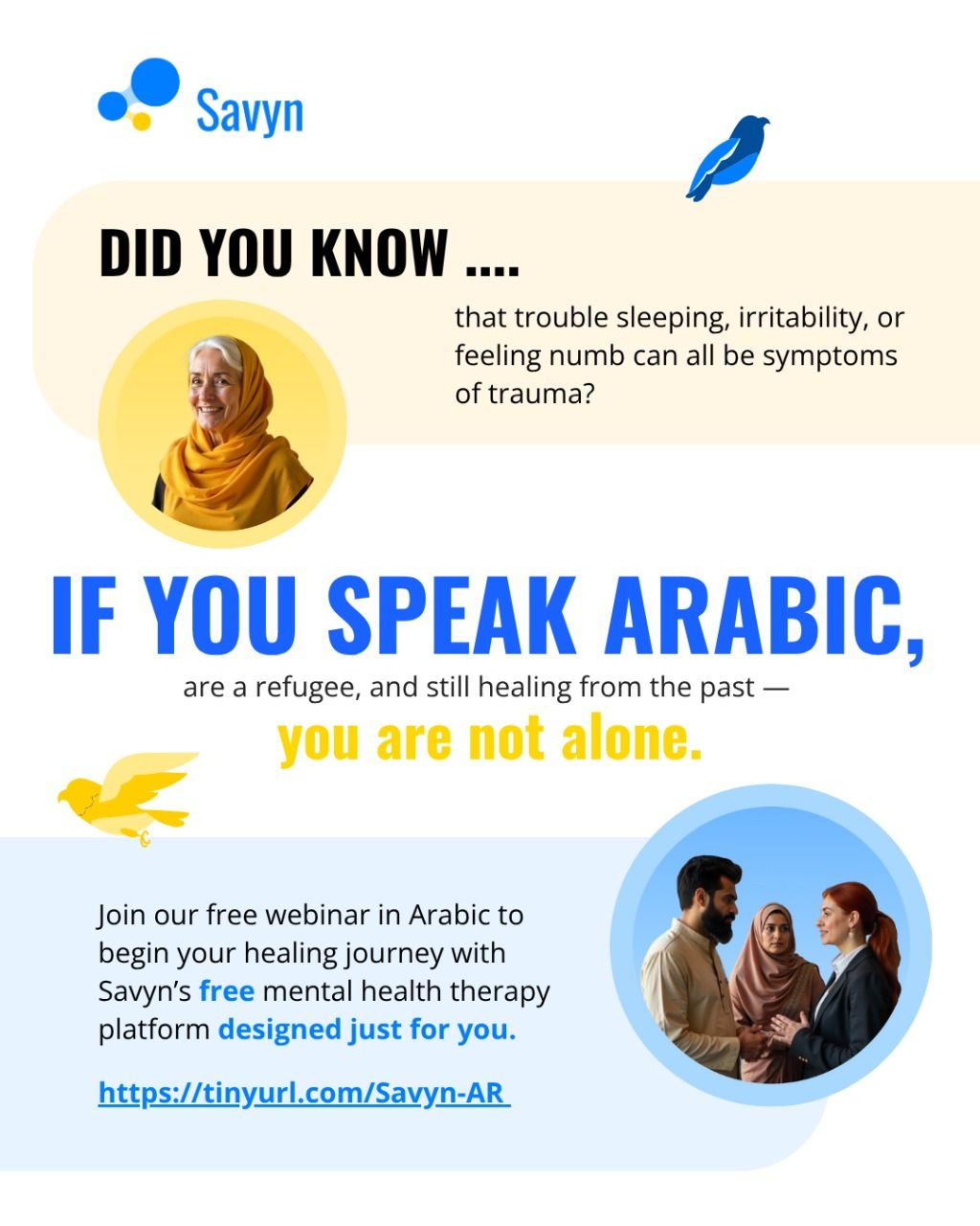 Savyn Free Mental Health Info Webinar in Arabic