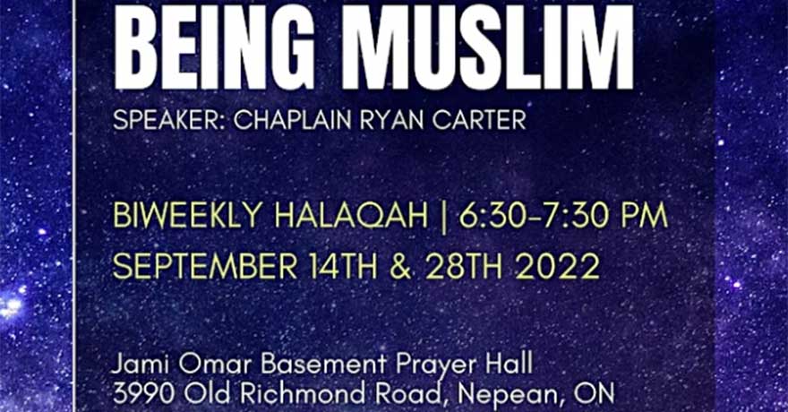 Jami Omar “Being Muslim” A Lecture Series presented by Chaplain Ryan Carter (Ages 25 to 35)