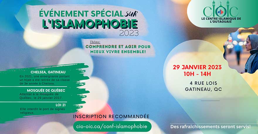 Événement spécial sur l’islamophobie le 29 janvier