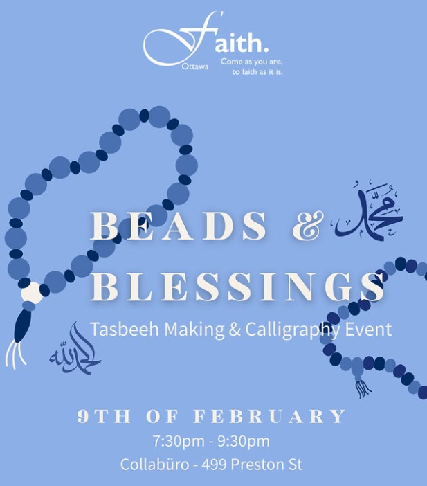 Faith Ottawa Beads & Blessings Tasbih Making & Caligraphy