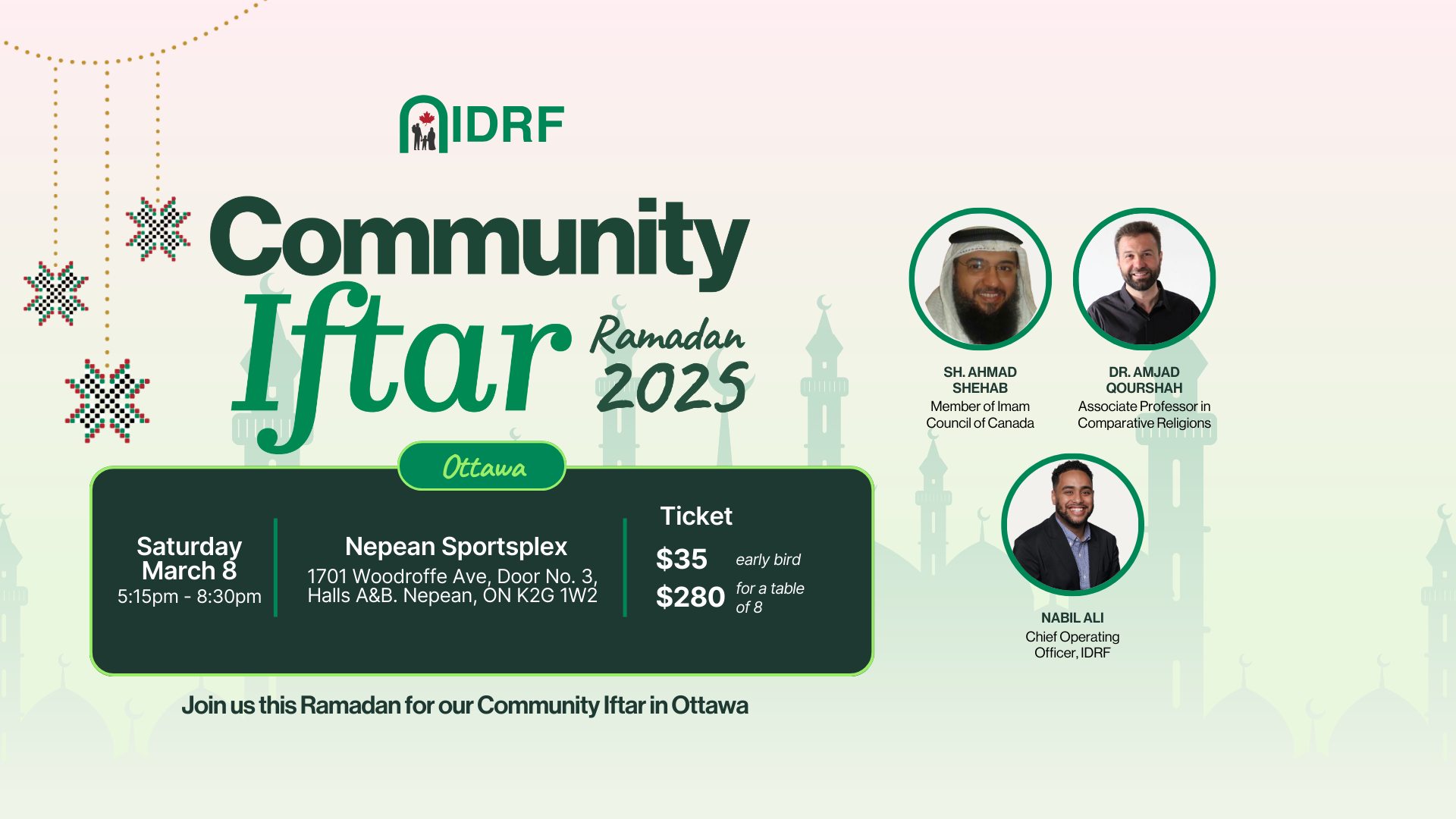 International Development and Relief Foundation (IDRF) Ottawa Community Iftar