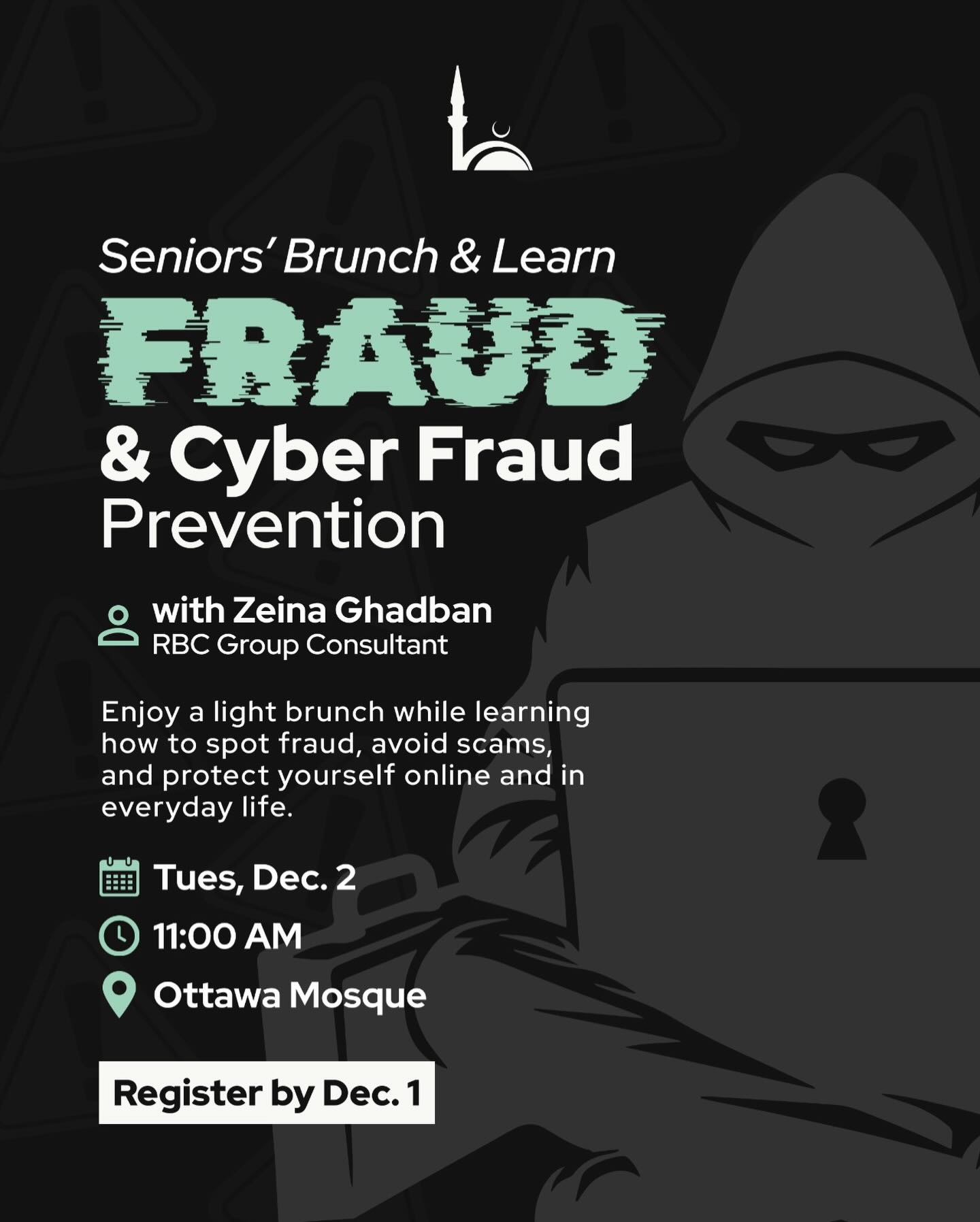 Seniors’ Brunch & Learn: Fraud and CyberFraud Prevention (RSVP by Dec 1)