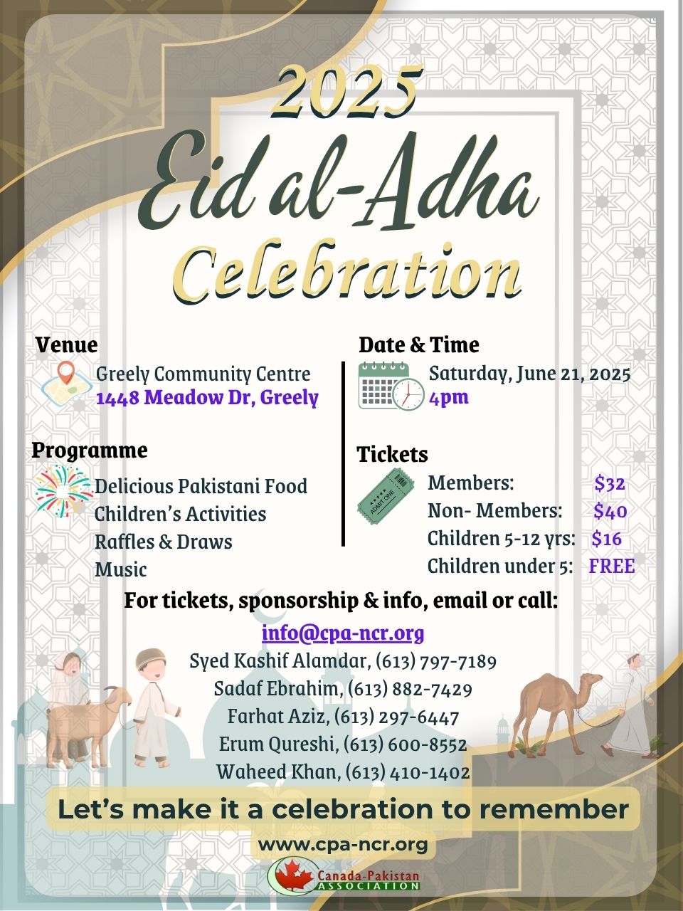 Canada Pakistan Association of the National Capital Region Eid Al Adha Celebration