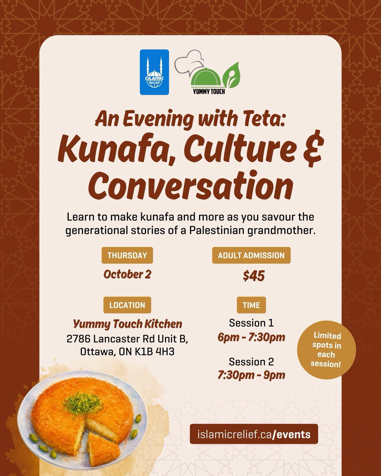 An Evening with Teta: Kunafa, Culture & Conversation