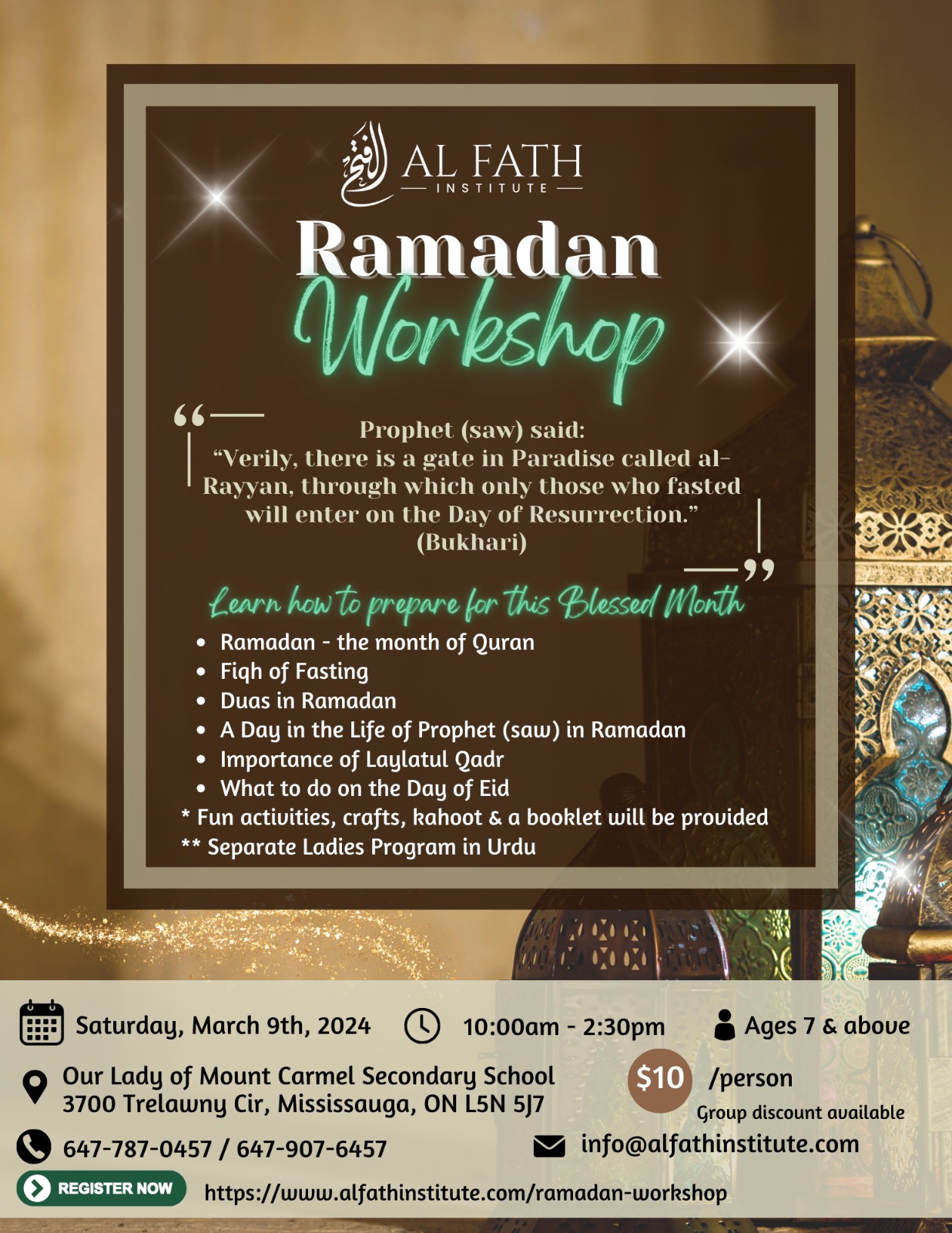 Al Fath Institute Ramadan Workshop