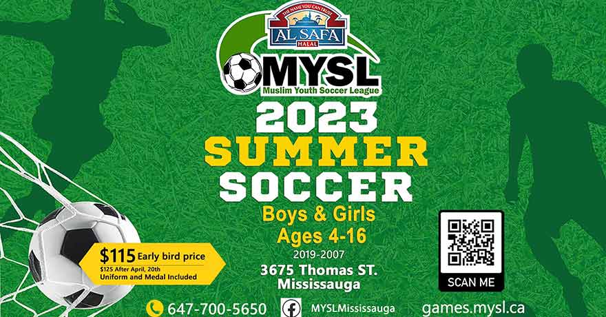 Muslim Youth Soccer League (MYSL) Mississauga Registration Boys and Girls Ages 4 to 16