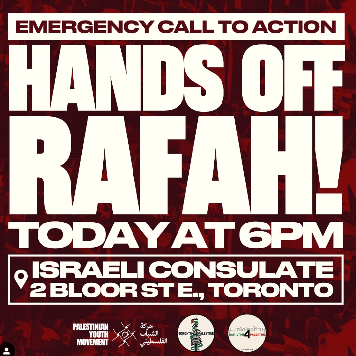 Toronto Emergency Protest Hands Off Rafah