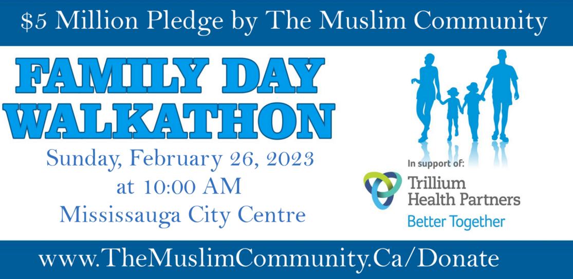 Muslim Community Family Day Walkathon Fundraiser for Trillium Health Partners