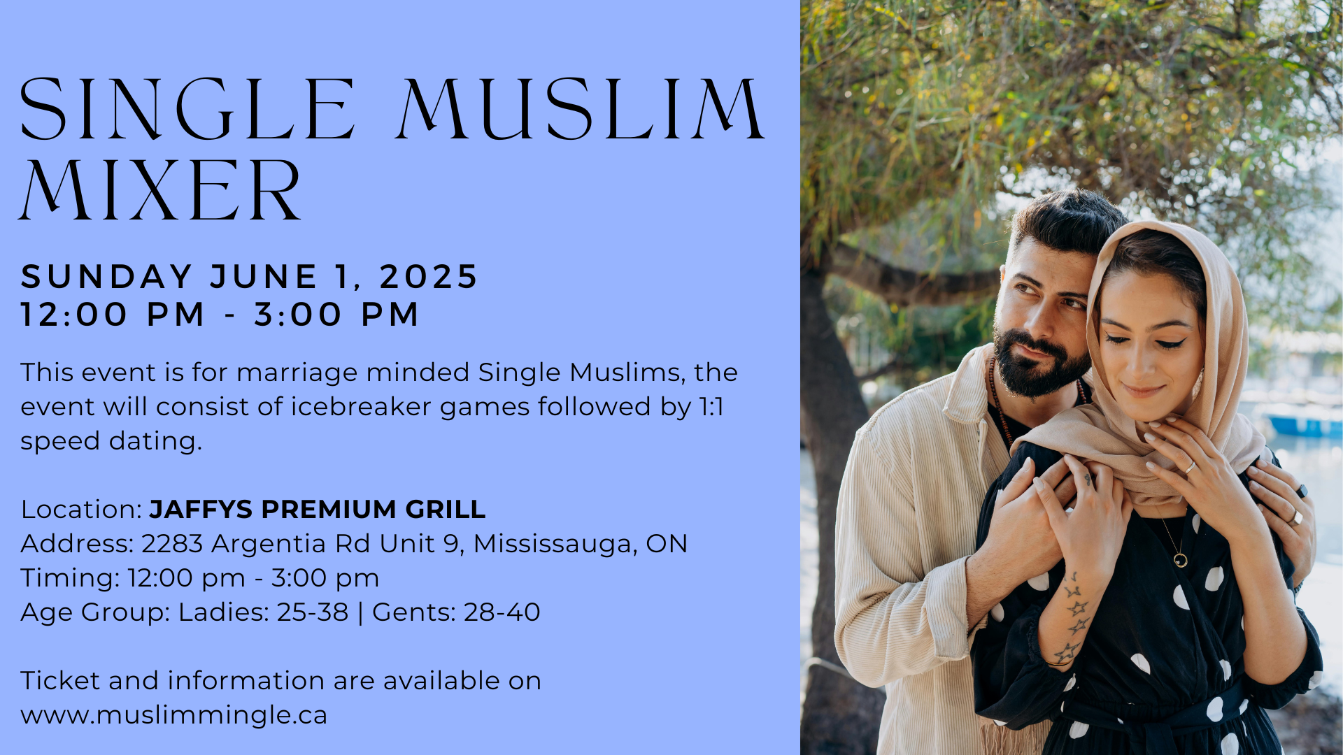 MUSLIM SINGLE MIXER AGE GROUP: 24-36 - SUNDAY JUNE 1