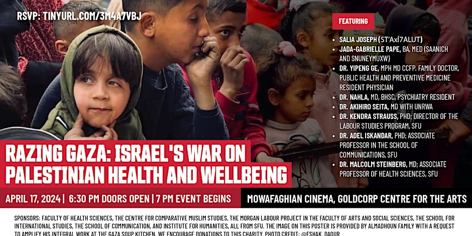 SFU Faculty of Health Sciences Razing Gaza: Israel's War on Palestinian Health and Wellbeing