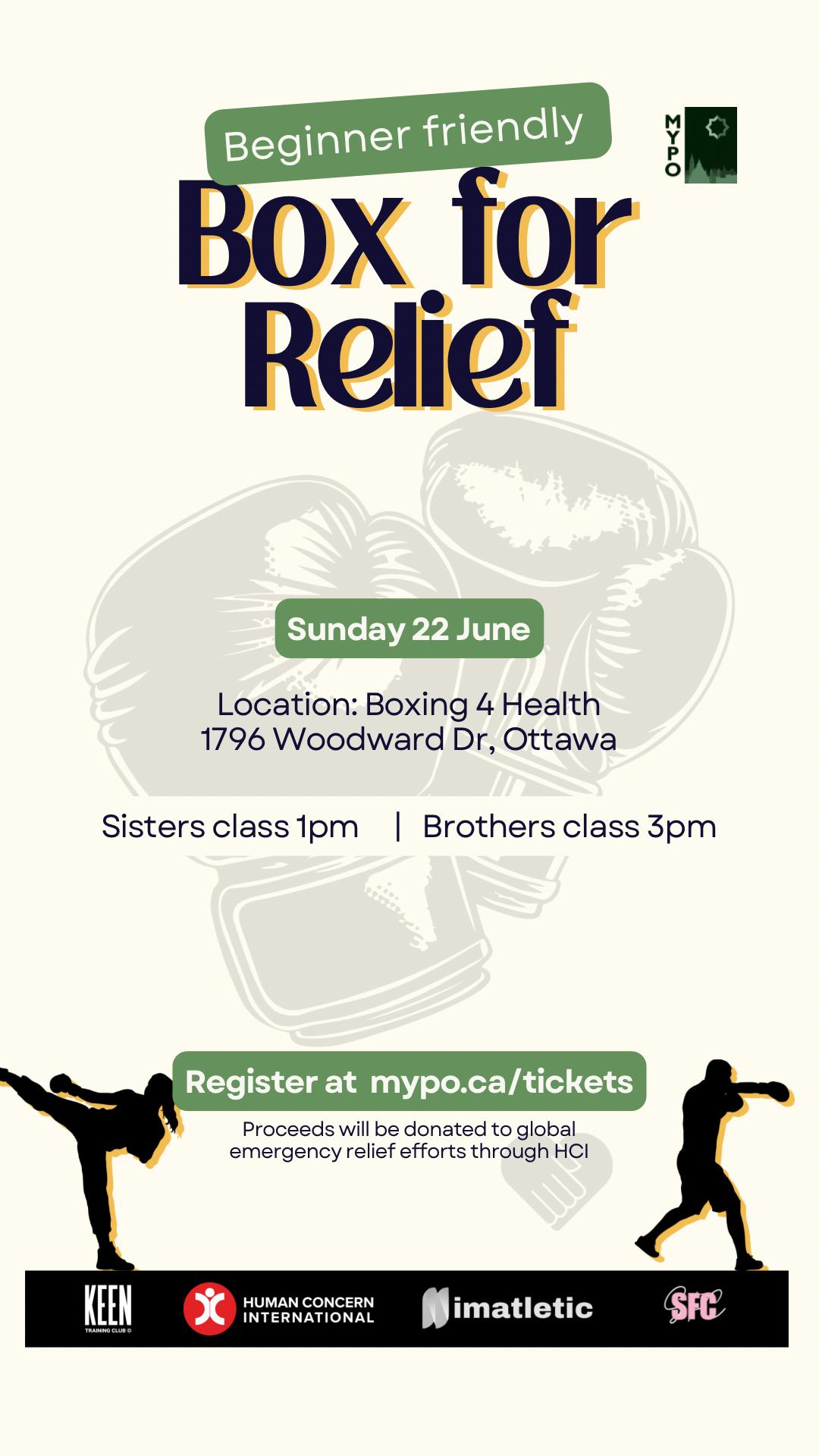 Muslim Young Professionals Ottawa BOX 4 RELIEF 