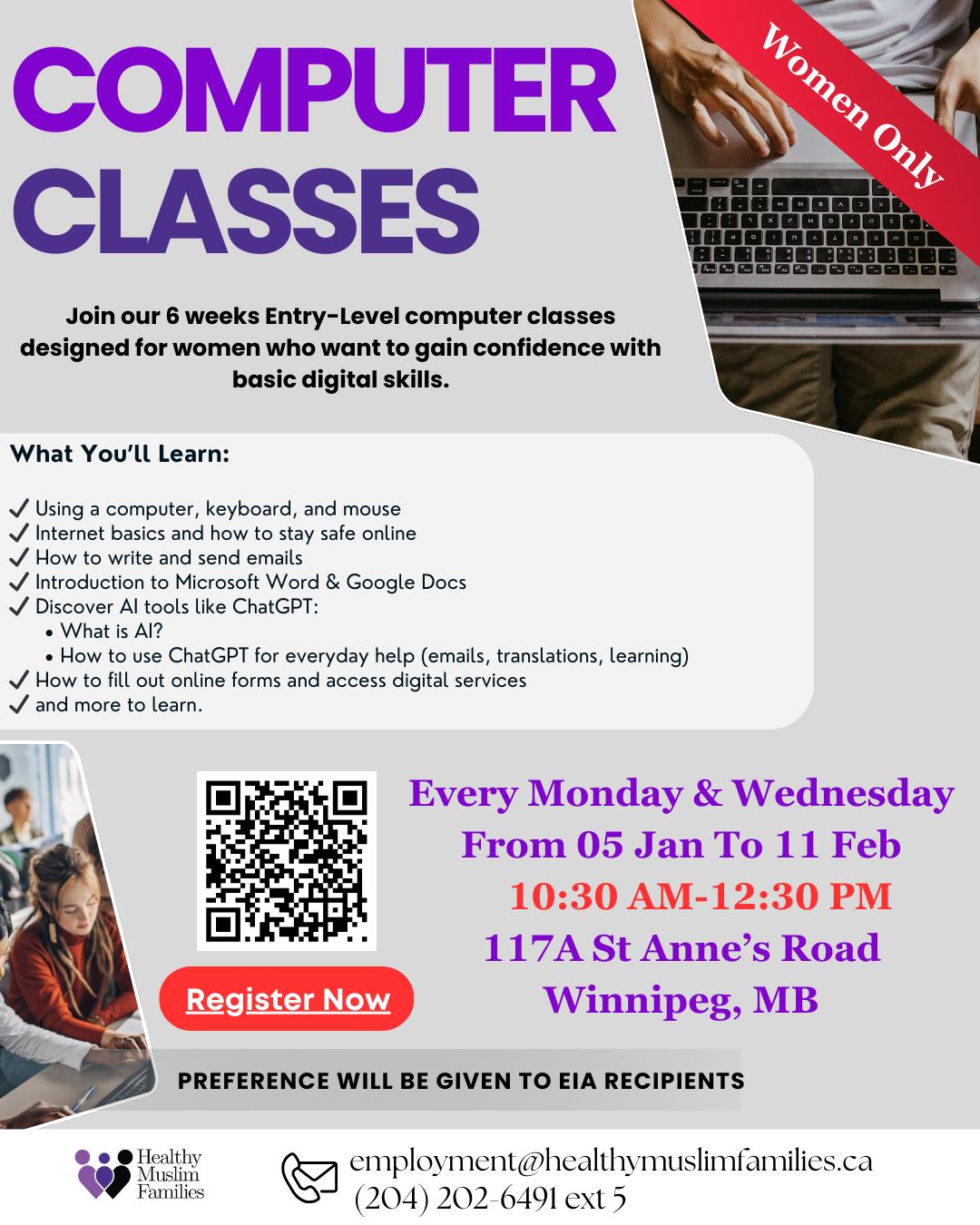 Healthy Muslim Families Entry-Level Computer Class for Women
