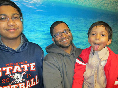 Mohammed Saleem and his sons Omar and Bilal. Bilal felt the photo would be better with his tongue out.
