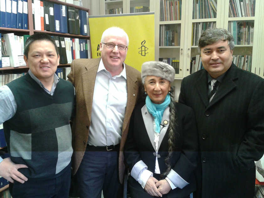 Rebiya Kadeer meeting with Alex Neve of Amnesty International and Kayum Masimov and Mehmet Tohti of the Uyghur Canadian Society in Ottawa, Canada.