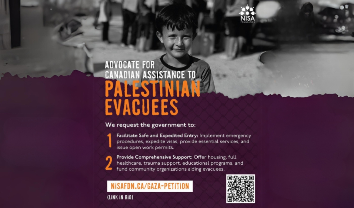 Urgent Support for Palestinian Evacuees: Sign Nisa Foundation Petition to the Canadian Government