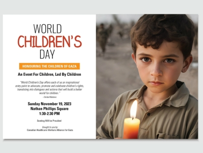 Toronto World Children&#039;s Day Event to Honour the Children of Gaza