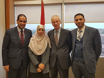 Khaled Al Qazzaz, Sarah Attia, Hon. Stephane Dion, and Ahmad Attia in Ottawa.