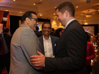 Conservative Party Leader Andrew Scheer attending Eid Dinner organized by Canadian Muslim Vote in Brampton in July.