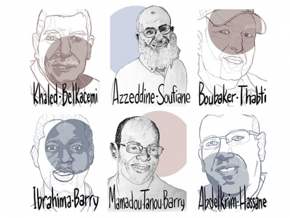 The Council of Canadians partnered with artists Melisse Watson and Syrus Marcus Ware to create these portraits to commemorate the six victims of the attack on a mosque in Quebec City on January 29 2017: Azzeddine Soufiane, Mamadou Tanou Barry, Khaled Belkacemi, Aboubaker Thabti, Ibrahima Barry and Abdelkrim Hassane.