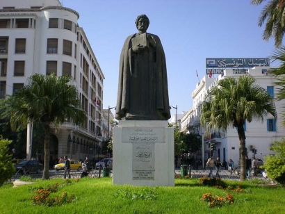 A statue of the 14th century philosopher/scientist Ibn Khaldun in his birthplace, Tunis.