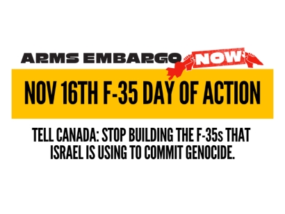 Canadians to hold National Day of Action against F-35 Exports to Israel via the United States