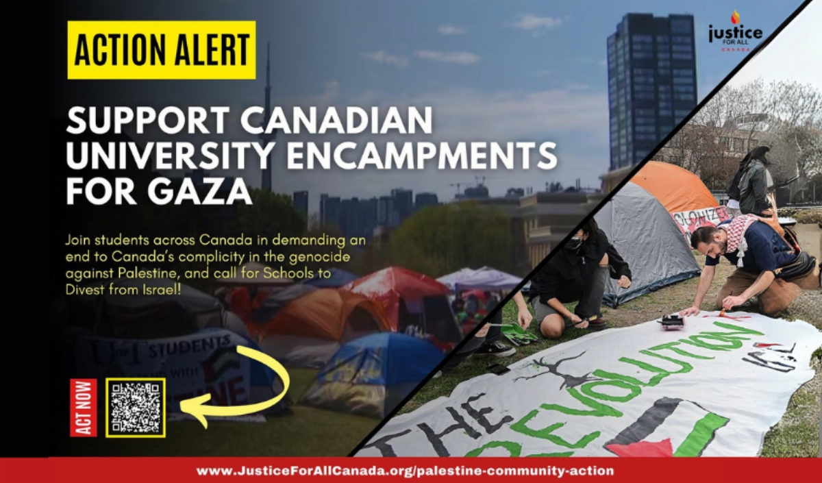 Support Canadian University Encampments for Gaza and Call for Schools to Divest from Israel