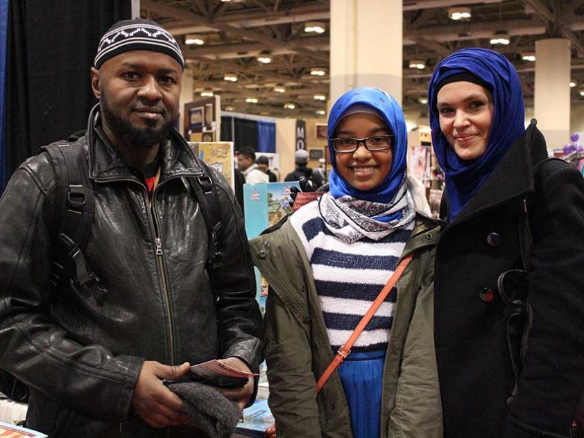 Bashir Mustafa and Zoulfira Miniakhmetova with their daughter at the 2014 Reviving the Islamic Spirit Conference.