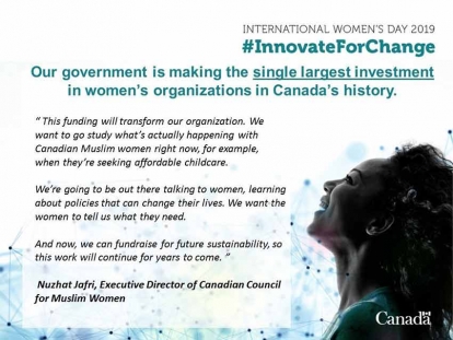 Canadian Council of Muslim Women Receives Funding from the Government of Canada