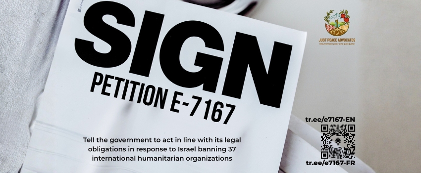 Sign Petition: Canada Must Act Against Banning of Aid Orgs in Palestine
