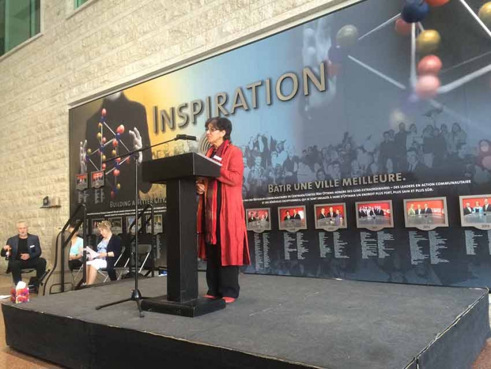 Farhat Rehman speaking at Ottawa City Hall about conditions in Ontario prisons.