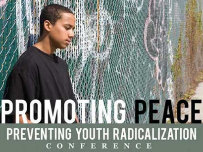 A poster advertising the recent Promoting Peace and Preventing Youth Radicalization conference at the National Arts Centre.