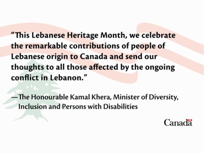 Statement by Minister Khera on Lebanese Heritage Month in Canada