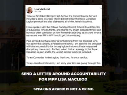 National Council of Canadian Muslims (NCCM): Demand Accountability for Islamophobic Comments by MPP Lisa MacLeod