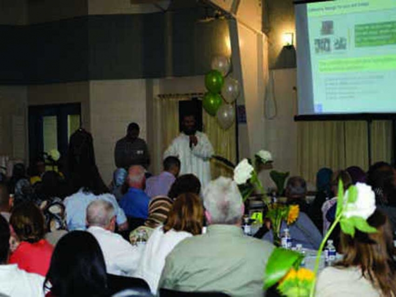 Jalil Marhnouj of the Assunah Muslims Association Mosque addresses an inter-faith gathering at the fourth annual Harmony Iftar.