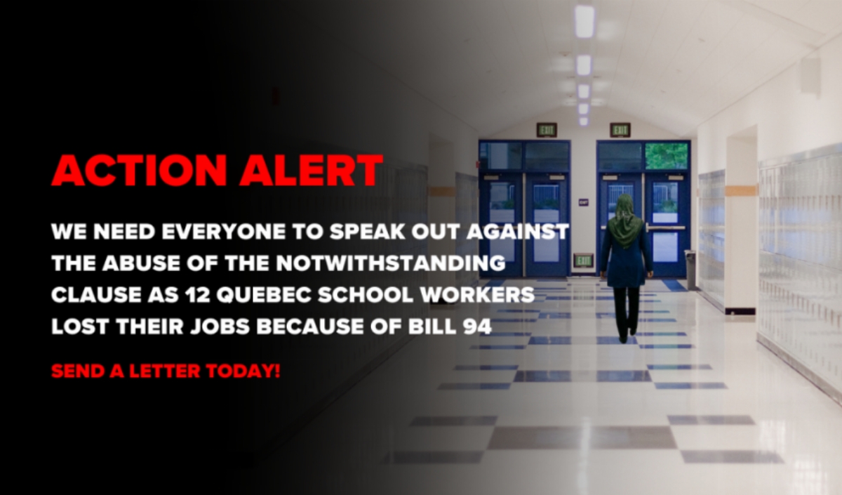 12 Quebec Muslims Just Lost Their Jobs for Wearing Hijab Because of Bill 94: Demand Minister of Justice Act