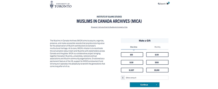 Support The Muslims in Canada Archives at the University of Toronto