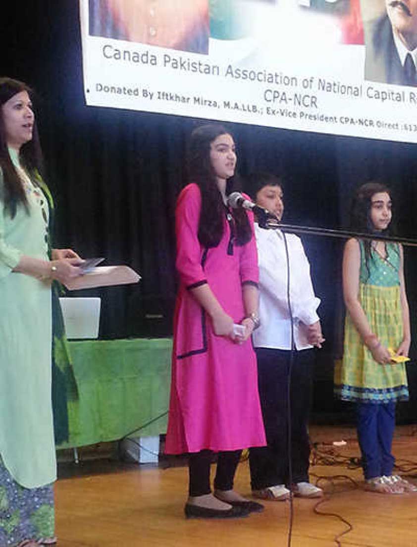 Perveen Khan, Shenal Khan, Emad Rehman, and Aamna Hasan at the Canada-Pakistan Association of the National Capital Region’s Jeeway Pakistan Mela on March 23, 2014