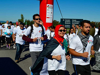 Participants running in the 2015 Ottawa Run for Palestine