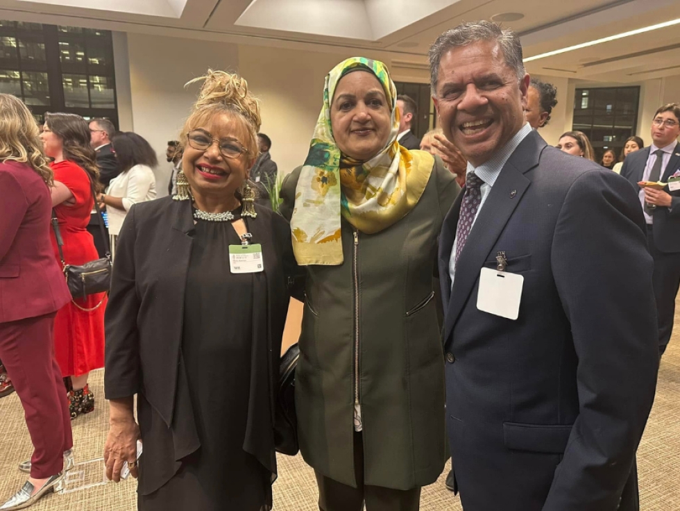 MP Salma Zahid with Molly and Jay Banerji, the founders of Toronto&#039;s Christian Music Festival at Christmas Celebration on Parliament Hill