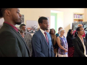 Members of the Justice for Abdirahman Coalition and their supporters at their Press Conference on August 4 2016.