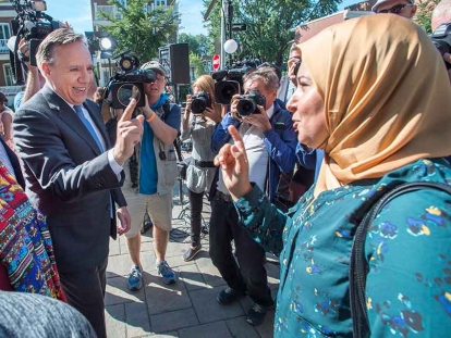 Coalition Avenir Québec leader François Legault on the campaign trail last September before the election that saw his party form a majority government.