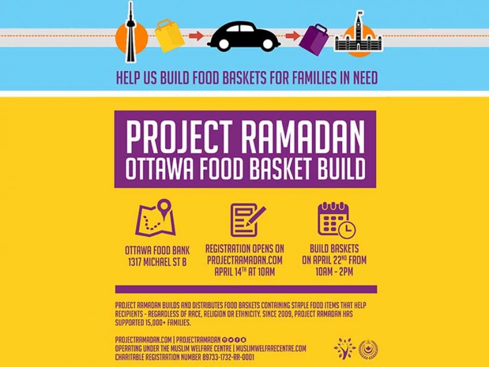 Project Ramadan and the Muslim Welfare Centre are coming to Ottawa and looking for volunteers to help them at the Ottawa Food Bank this Sunday.