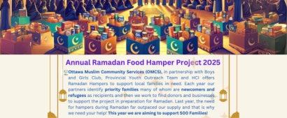 Support Ottawa Muslim Community Services Ramadan Food Hampers