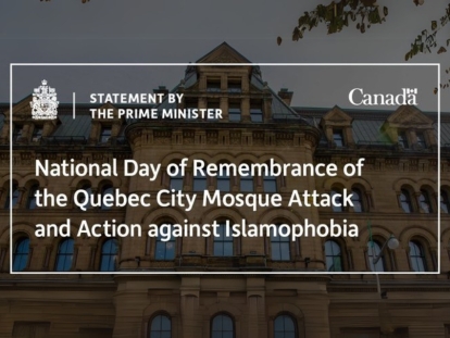 Statement by the Prime Minister on the National Day of Remembrance of the Quebec City Mosque Attack and Action against Islamophobia