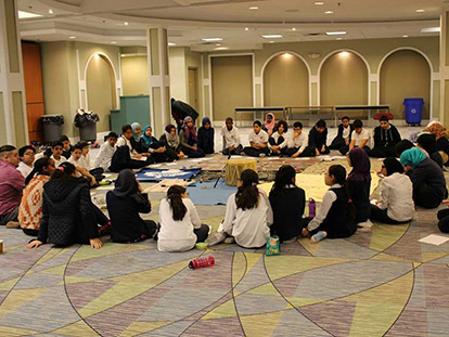 Students at Maingate Islamic Academy in Mississauga participated in a workshop called The Blanket Exercise, which explores the impact of colonialism on the indigenous peoples of Canada.
